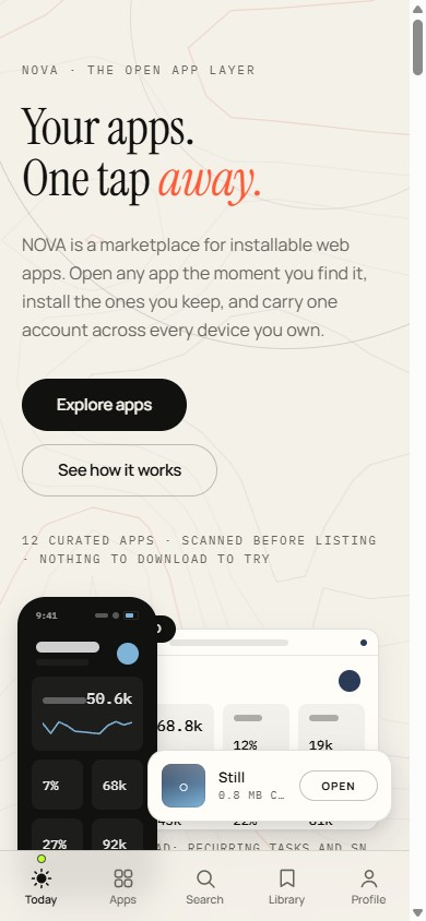 NOVA PWA на телефон